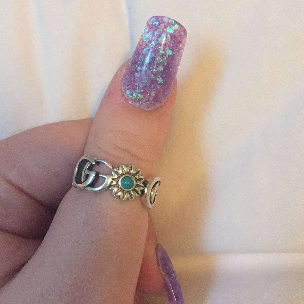 ✨🦋Gucci ring flowers blue and silver🦋✨